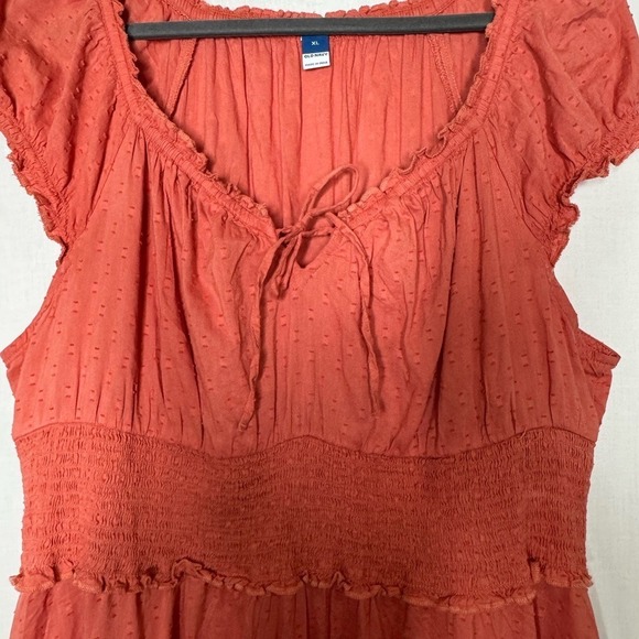 Old Navy Women Babydoll Empire Waist Tiered Maxi Dress Ruffle XL Milkmaid Boho - Picture 5 of 7